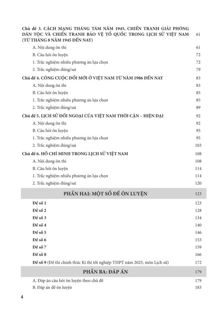 HƯỚNG DẪN ÔN THI TỐT NGHIỆP THPT MÔN LỊCH SỬ (Năm học: 2025 - 2026)